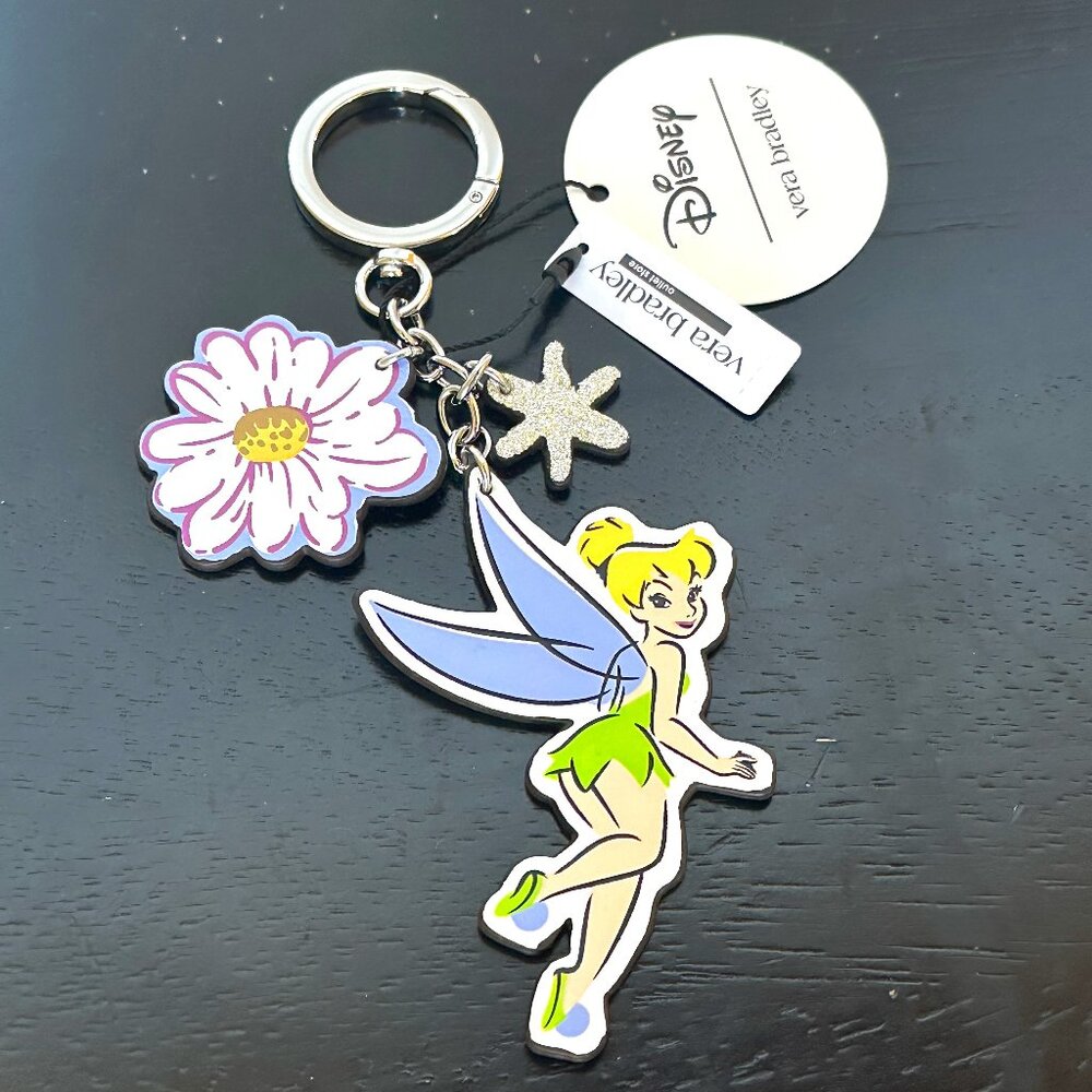 VERA BRADLEY DISNEY TINKER BELL BAG CHARM KEYRING KEY F:NWT TINKER BELL'…